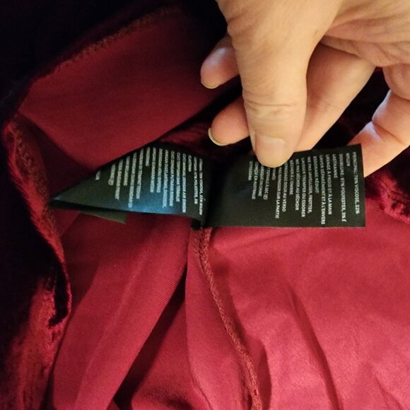 Bardot Sorella Velour Asymmetric Midi Dress NWOT Red Med tear at zipper - Picture 10 of 12